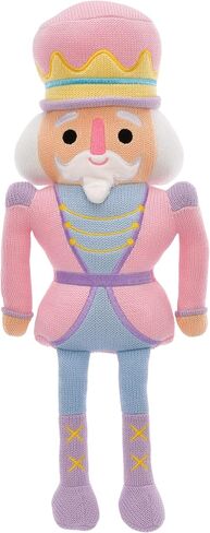 iscream Soft Sweater Knit 18.5" Nutcracker Embroidered Accent Holiday Pillow in Kuwait