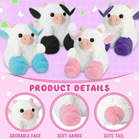 Cow Plush Toy, Plush Pillow Cow Toy, Palm Cows Plush Stuffed Animal Toy, Cartoon Cute Cow Plush Toy,Pink. in Saudi Arabia