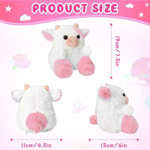 Cow Plush Toy, Plush Pillow Cow Toy, Palm Cows Plush Stuffed Animal Toy, Cartoon Cute Cow Plush Toy,Pink. in Saudi Arabia