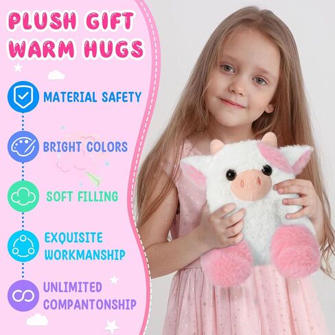Cow Plush Toy, Plush Pillow Cow Toy, Palm Cows Plush Stuffed Animal Toy, Cartoon Cute Cow Plush Toy,Pink. in Saudi Arabia