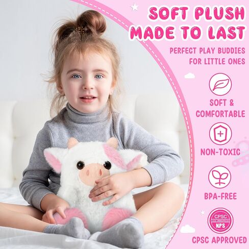Cow Plush Toy, Plush Pillow Cow Toy, Palm Cows Plush Stuffed Animal Toy, Cartoon Cute Cow Plush Toy,Pink. in Saudi Arabia