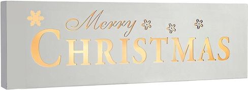 LED Lighted Merry X'mas Sign Decoration,Table Top Light, Window Top Light, Wall Light, 15 Inch Elegant White Wooden Lights, Battery Operated, By Masonanic in Saudi Arabia