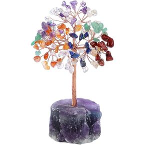Crystal Tree for Healing and Home Decor - Positive Energy Gemstone Tree for Chakra Balancing and Feng Shui Purple Amethyst