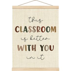 Boat Wades Boho Classroom Decor, This Classroom is Better with You in It Poster Hanger Frame, Classroom Posters, Classroom Wall Decor for Preschool Middle High School College, 12x16 Inch