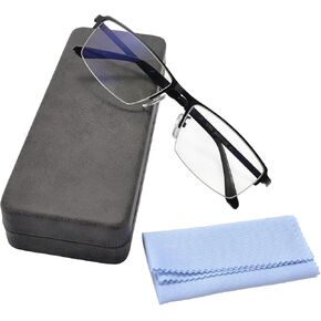 Computer Blue Light Blocking Glasses For Men Computer Gaming Glasses Metal Half Frame Clear Lens Eye Protection