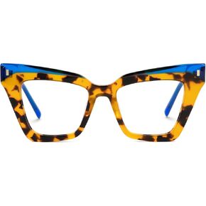 Zeelool Women's Retro Acetate Cat Eye Glasses Frame with Non-prescription Clear Lens Eyewear Laila ZJGA650996