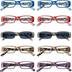 10 Pack Reading Glasses for Women Men Readers with Spring Hinges