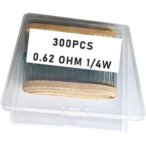 0.62 1/4W, 0.62R1/4W, 0.62 ohm, 0.62 R 1/4W, 0.62Ωresistor, 0.62 ohm resistor, 0.62 ohm Metal resistor, 0.62R Metal Film resistors 1/4w(0.25w) 1% tolerance 0.01 MF Metal Film Fixed Resistor 300 pcs
