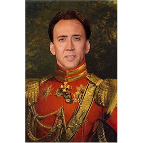 Nicolas Cage Poster - Funny Celebrity Art - Faux Oil Painting Print - Novelty Pop Culture Artwork Gift