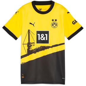 PUMA Kids Borussia Dortmund BVB Home Jersey 23/24 (as1, Alpha, l, Regular) Yellow/Black