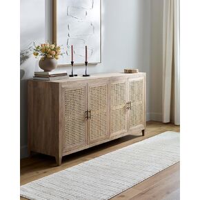 Livabliss x Our PNW Home Global Striped Area Rug, 2'7" x 7'3", Ivory/Taupe