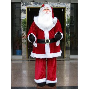 Vickerman Huge Life-Size Decorative Plush Santa Claus (Sitting or Standing), 6'