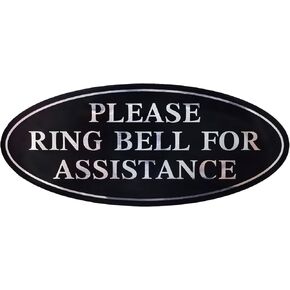 1PC Silver Please Ring Bell for Assistance Sign, 7x3 Inches - Aluminum - Self-Adhesive Ring Doorbell for Service
