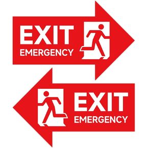 Emergency Exit Only Signs Sticker，Self Adhesive UV, Weather, Scratch, Water & Fade Resistant Door Must Remain Closed At All Times sign for Business, Schools, Offices, Storage Rooms, Hospitals