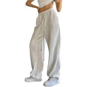 SweatyRocks Women's Wide Leg Sweatpants Casual Loose Solid Pants Comfy Lounge Joggers with Pockets