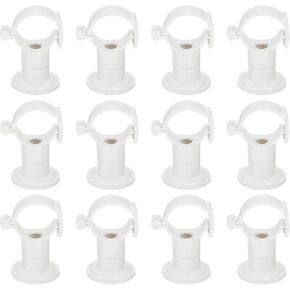 uxcell 12Pcs PVC Pipe Clamps with Base, Fit for 20-32mm OD Tubing, Adjusted Plastic Pipe Hanger Clamp Water Pipe Support for Pipe Connection, White
