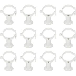 uxcell 12Pcs PVC Pipe Clamps with Base, Fit for 20-32mm OD Tubing, Adjusted Plastic Pipe Hanger Clamp Water Pipe Support for Pipe Connection, White