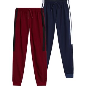 Boys' Jogger Pants - 2 Pack Soft Athletic Tricot Joggers for Boys - Cozy Active Boys Sweatpants (8-18)