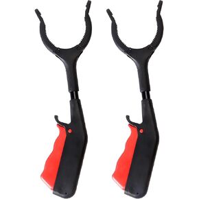 Grabber Tool, 2pcs 30cm Grabber Tool Adults Kids Senior Reacher Claw Rubbish Tong Portable Grabber Tool(Black + red)