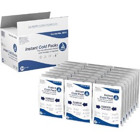 Dyranex Disposable Ice Packs for Injuries - Instant Cold Packs for First Aid, Swelling, Sprains & Abrasions - Single Use Cold Pack & Cold Compress Packs for Joint & Muscle Pain - 24-Pack, 5x9-Inch
