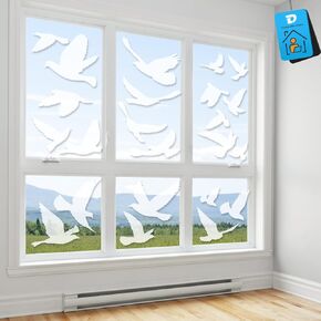 Anti-Collision Window Decals: Bird Deterrent Stickers, Reflective Clings for Bird Strike Prevention, UV-Resistant Window Stickers for Home & Office Glass Safety