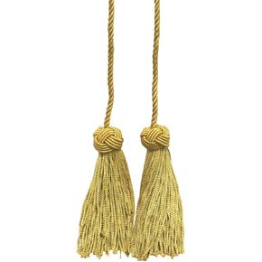 Turkish Head Double Tassel Curtain and Drapery Tieback Holdback, 3 3/4" Tassel (9.5cm), 27" Spread (68.5cm) # BHCT, Watermelon Pink #9401 (Red Pink, White Gold, Olive Green) Pack of 2