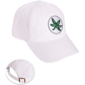 Desert Cactus The Ohio State University Baseball Hat OSU Buckeyes Brimmed Embroirderd Hats Cap Adjustable Cloth Strap Adult (Style Y1) White