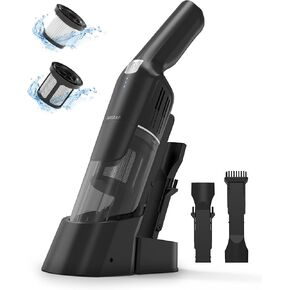 Handheld Vacuum Cordless,1.4lb handheld vacuum cleaner,super suction,last 25 minutes,rechargeable+charging base,500ML Detachable Dust Cup,2-in-1 cleaning brush,clean kitchen,pet hair, car, black