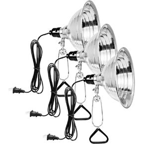 Simple Deluxe 2-Pack Clamp Lamp Light with 8.5 Inch Aluminum Reflector up to 150W E26 (no Bulb Included), Silver and Black in Kuwait