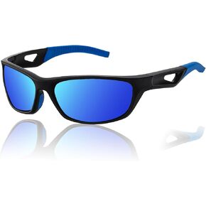 SKYWAY Fishing Baseball Polarized Sports Sunglasses for Men Light Floating Shades for Women Athletic Running Cycling Sun Glasses Blue Lens