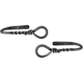 Hand Forged Twisted Curtain Tie Back Holdbacks Set of 2Pcs Wrought Iron Farmhouse Curtain Holdbacks Metal Wall Mounted Window Tiebacks Curtain Hook Drapes Decorative Metal Curtain Holders