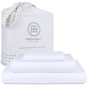 Threadmill Cotton Queen Sheet Set, 500 Thread Count Bed Sheets, 100% Cotton Sheets Set for Queen Size Bed, Smoother Than Egyptian Cotton Claims, 4 Pc Set with Deep Pockets, Light Blue