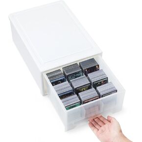 Trading Card Storage Box Holds up to 2400 Cards，Plastic Large Card Storage Box for Loose Trading Cards,MTG,and Sports Card Storage Boxes Sorting 15 grids Card Box