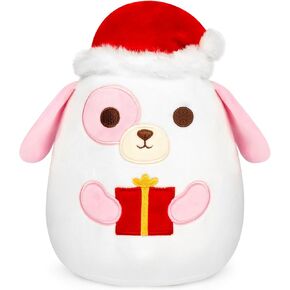 Christmas Plush Puppy Stuffed Animal Toy,White Puppy Dog with Gift Box Plush Pillow,Cute Christmas Party Decor,Christmas Birthday Gifts for Kids,Boys,Girls,Adult