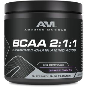 BCAA 2:1:1 | 30 Servings | Natural Flavor | 315 Grams Powder | Branched Chain Amino Acids Supplement | Made in USA (30 Servings, Grape Candy)