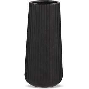 Black Ceramic Vase, Flower Vase, Ceramic Vase for Flowers, Vase for Dining Room, Bed Room, Reading Room, Office Decor - 2.7" L x 1.8" W x 8.6" H