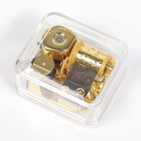 Music Box Movement，18 Note Wind-up Music Box Movement Clockwork Mechanism Replacement for DIY Music Boxes with Key Screws (13 Song Options) (Music Box Gold/You are My Sunshine)