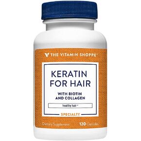 The Vitamin Shoppe Keratin for Hair with Biotin & Collagen, Supports Strong, Healthy Hair, Hair Luster (120 Capsules)