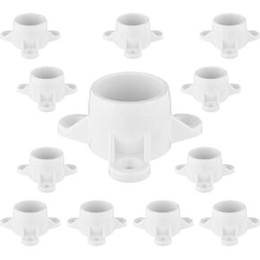 12 Pcs PVC Table Leg Cap Fittings, 3/4 Inch PVC Flange Table Leg Cap Fittings, White PVC Table Cap, PVC Pipe Fittings Caps for Diy Furniture Support Feet, Storage Racks, Greenhouses And Shelves