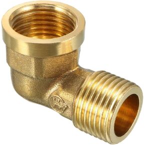 uxcell Brass Elbow Pipe Fitting 90 Degree 1/2 BSP Male X 1/2 PT Female Coupler