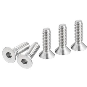 1/4-20 x 7/8" Flat Head Socket Cap Screws, 30 Pack 304 Stainless Steel Hex Socket Flat Head Screws, Full Thread, Countersunk Bolts