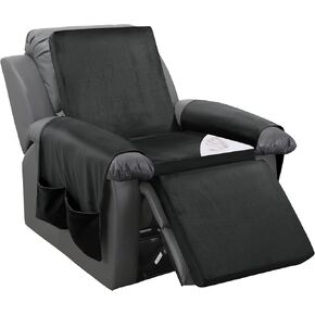 HOMBYS Recliner Chair Cushion for Elderly with Back Support, Recliner Armrest Cover and Leg Pillow, Non-Slip & Supportive Foam Seat Cushion with Lumbar Pillow Velvet Recliner ChairCover, Coffee Color