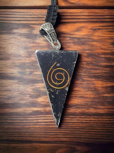 Energy Generator Black Tourmaline Stone Orgonite Heart Pendant for Strengthen Immune System - Swallows Negative Energy - Gives Positivity | with Adjustable Cord in Kuwait