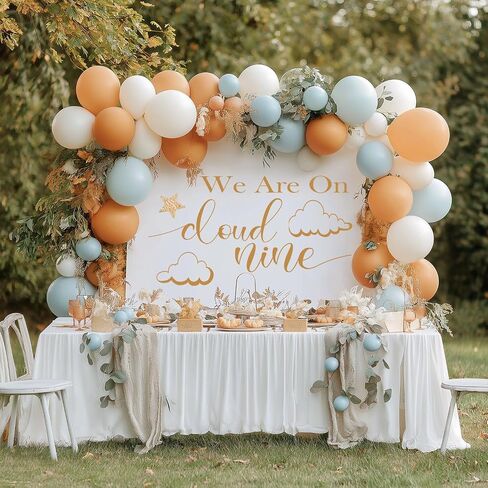 Cloud Baby Backdrop for Baby Shower - Cloud Nine Baby Shower Party Decor Stickers Wall Decals for Gender Reveal, Welcome Baby Sign Wall Decoration for Arch Backdrop in Kuwait