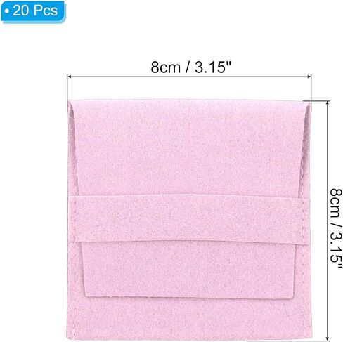 PATIKIL 8x8cm Jewelry Pouches with Band, 20 Pack Microfiber Jewelry Pouches Portable Soft Storage for Necklace Bracelet Earring Watch Rings Brooch, Pink in Saudi Arabia
