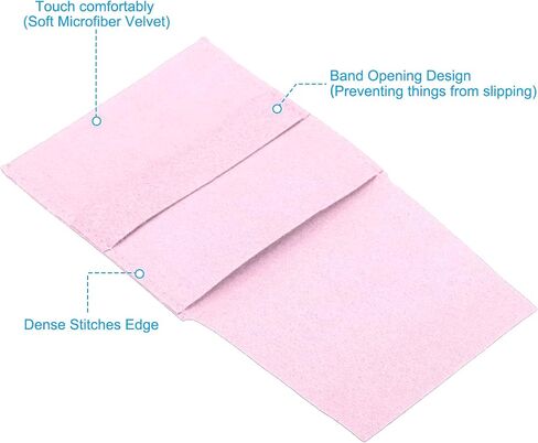 PATIKIL 8x8cm Jewelry Pouches with Band, 20 Pack Microfiber Jewelry Pouches Portable Soft Storage for Necklace Bracelet Earring Watch Rings Brooch, Pink in Saudi Arabia