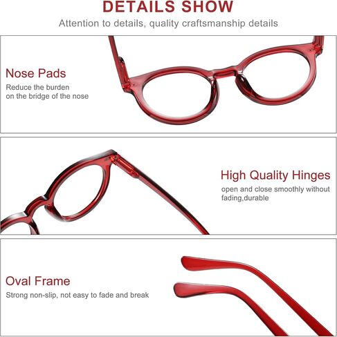 Blue Light Blocking Glasses for Women and Men Oval Red in Saudi Arabia