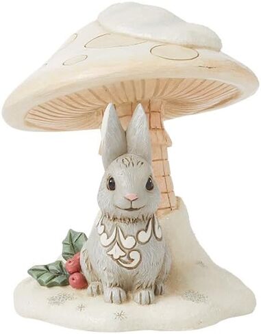 تمثال صغير من Enesco Jim Shore Heartwood Creek White Woodland Bunny Under Mushroom - راتنج حجري مطلي يدويًا، تماثيل صغيرة قابلة للتجميع لديكور المنزل، 4.13 بوصة in Saudi Arabia