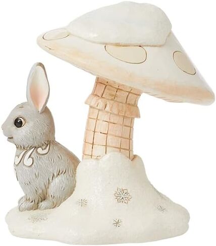 تمثال صغير من Enesco Jim Shore Heartwood Creek White Woodland Bunny Under Mushroom - راتنج حجري مطلي يدويًا، تماثيل صغيرة قابلة للتجميع لديكور المنزل، 4.13 بوصة in Saudi Arabia
