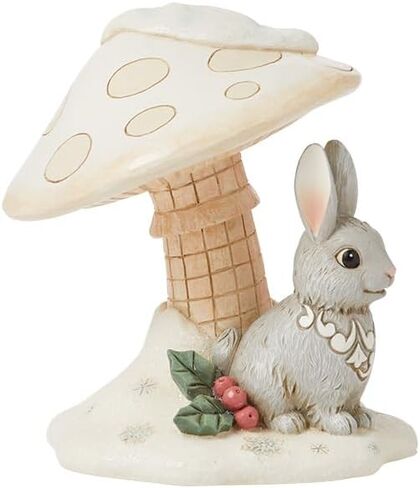 تمثال صغير من Enesco Jim Shore Heartwood Creek White Woodland Bunny Under Mushroom - راتنج حجري مطلي يدويًا، تماثيل صغيرة قابلة للتجميع لديكور المنزل، 4.13 بوصة in Saudi Arabia